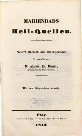 Marienbads Heil-Quellen : mit 1 Ans.