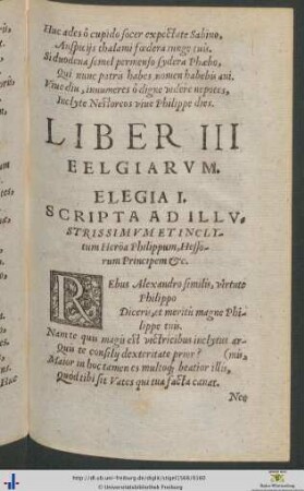 Liber III Elegiarum