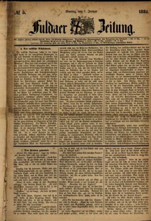 Ausgabe vom Montag, den 07. Januar 1884.