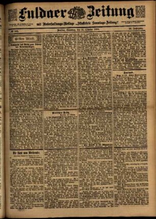 Erste Ausgabe vom Samstag, den 21. Oktober 1899.