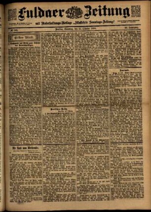 Erste Ausgabe vom Samstag, den 21. Oktober 1899.