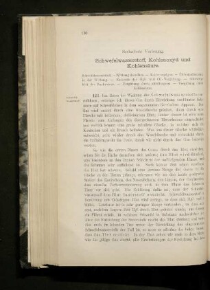 Sechzehnte Vorlesung. Schwefelwasserstoff, Kohlenoxyd und Kohlensäure