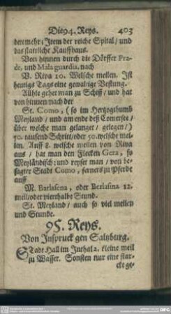 95. Reys. Von Inspruck gen Saltzburg