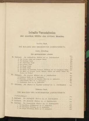Inhalts-Verzeichniss der zweiten Hälfte des dritten Bandes.