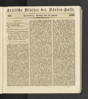 134. 21. Januar 1833