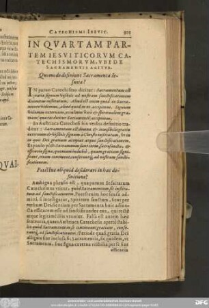 In Quartam Partem Iesuiticorum Catechismorum, Ubide Sacramentis Agitur.