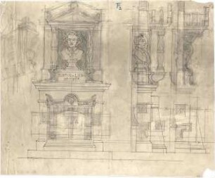 Thiersch, August ; München; Grabstein Liebig, Projekt - Ansichten