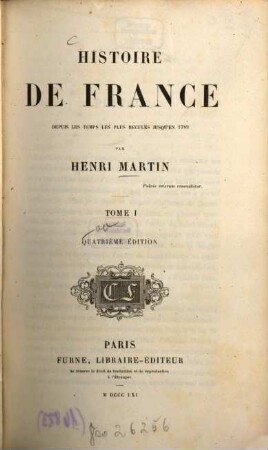 Histoire de France : Depuis les temps les plus reculés jusqu'en 1789, 1