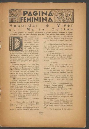Recordar é viver : Página feminina