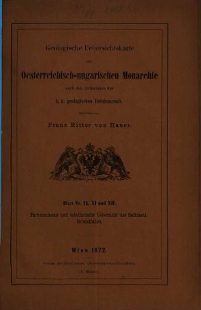 Geologische Uebersichts-Karte der Österreichisch-ungarischen Monarchie, 12. Tabellarische Übersicht der Sedimentformationen