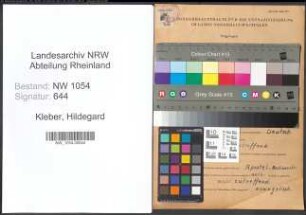Entnazifizierung Hildegard Kleber , geb. 12.03.1909 ()