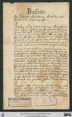 Liber statutorum archiducalis academia friburgensis: Statuten