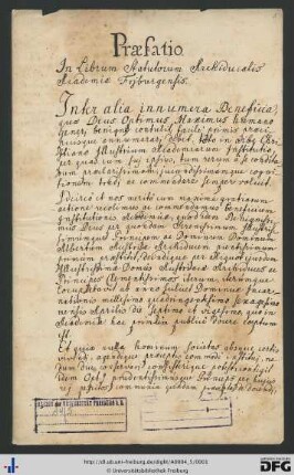 Liber statutorum archiducalis academia friburgensis: Statuten