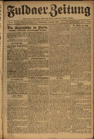 Ausgabe vom Donnerstag, den 04. Januar 1923.