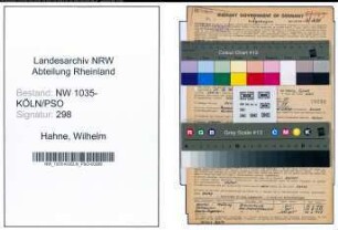 Entnazifizierung Wilhelm Hahne , geb. 25.12.1912 (Elektroingenieur)