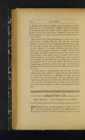 Chapitre XX. Mgr Ferreol. - De Chang-hai en Coree.