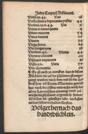 Volget hernach das handtbüchlein.