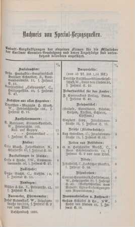 Nachweis von Special-Bezugsquellen