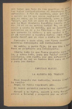 Capítulo XLVIII - La alegría del trabajo