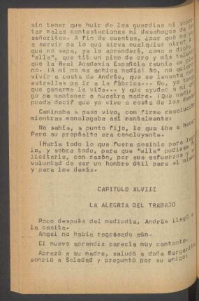 Capítulo XLVIII - La alegría del trabajo