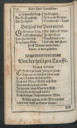Von der heiligen Tauffe.