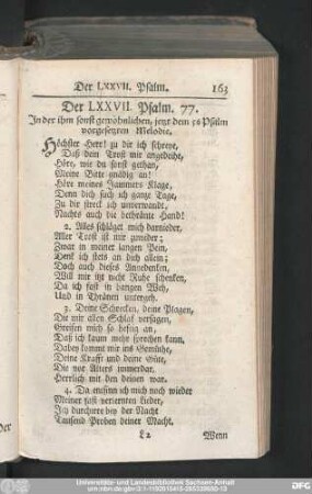 Der LXXVII. Psalm. 77.