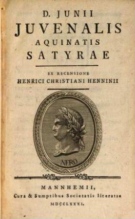 D. Junii Juvenalis Aquinatis Satyrae