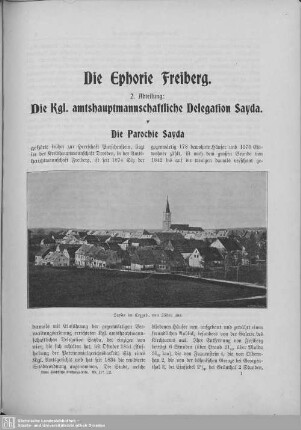 Die Ephorie Freiberg II. Die Königl. amtshauptmannschaftliche Delegation Sayda