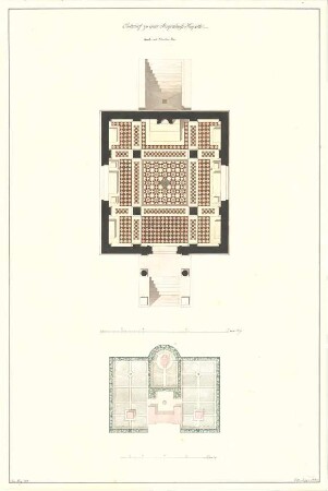 Mühe, Anton; Begräbniskapelle - Lageplan, Grundriss