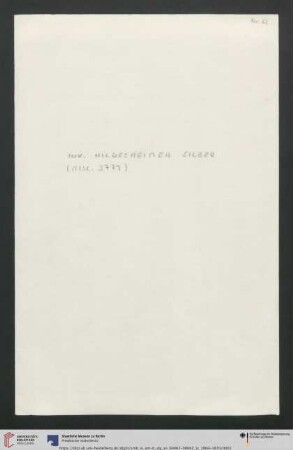 [Band 42]: Erwerbungsbücher der Antikensammlung: Inv. Hildesheimer Silber (Misc. 3779)