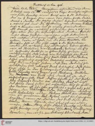 Korrespondenz von Alice und Ludwig Klein: Brief von Alice Klein an Irmgard Klein