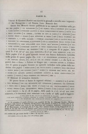 Intorno alla vita ed ai lavori di Giovanni Santini. [Fortsetzung]