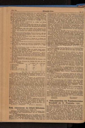 Kath. Lehrerverein der Diözese Hildesheim : Vorstandssitzung am 3. Oktober 1921