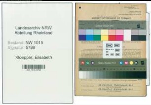Entnazifizierung Elisabeth Kloepper , geb. 27.08.1902 ()