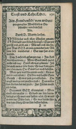 Trost und Lehr Lider.