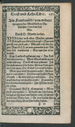 Trost und Lehr Lider.