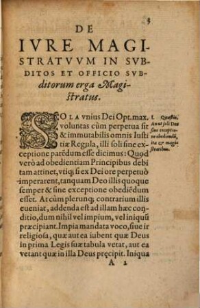 Tractatus de iure magistratuum in subditos et officio subditorum erga magistratus