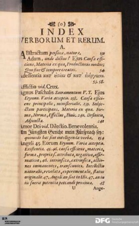 Index Verborum Et Rerum.