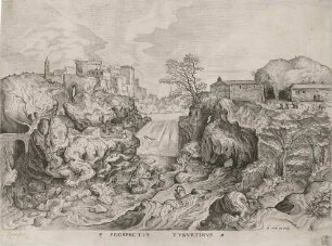 Prospectus Tyburtinus - Ansicht des Tiber/Tivoli