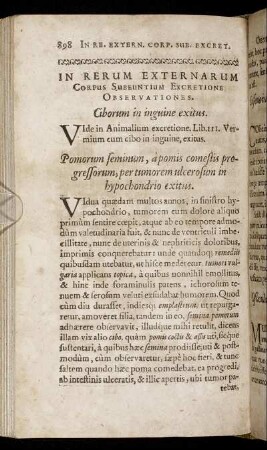 In Rerum Externarum Corpus Subeuntium Excretione Observationes