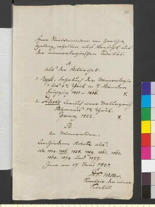 Brief von Weller, Christian Ernst Friedrich an Goethe, Johann Wolfgang von