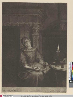 [Schlafendes Dienstmädchen; Sleeping girl]