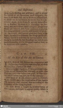 Cap. VIII. Of the Keys of this Art in General