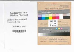 Entnazifizierung Karl Sobiech, geb. 24.08.1899 (Bergmann)