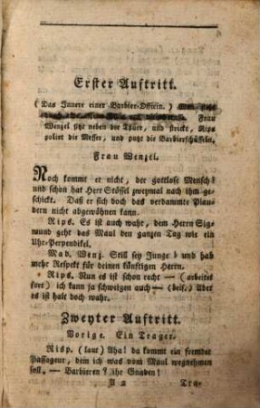 Der geschwätzige Barbier : Eine Posse in einem Aufzug nach Holberg