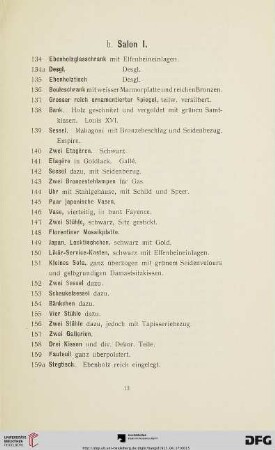 b. Salon I (Nr. 134-159a)