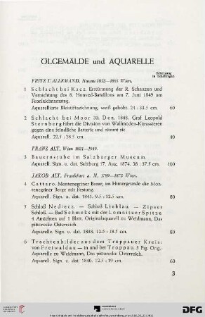 Ölgemälde und Aquarelle (Nr. 1-137)