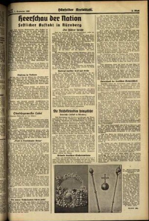 Zweite Ausgabe vom Mittwoch, den 07. September 1938.