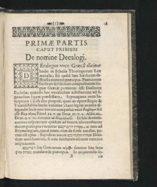 Primae Partis.