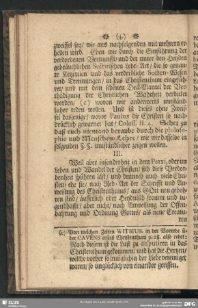 III. [Warumb sich solcher Vorfall in Praxi insonderheit gezeiget?]